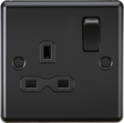 13A 1G DP Switched Socket - Matt Black with Black Insert - ML Accessories