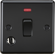 20A 1G DP Switch with Neon & Flex Outlet - Matt Black