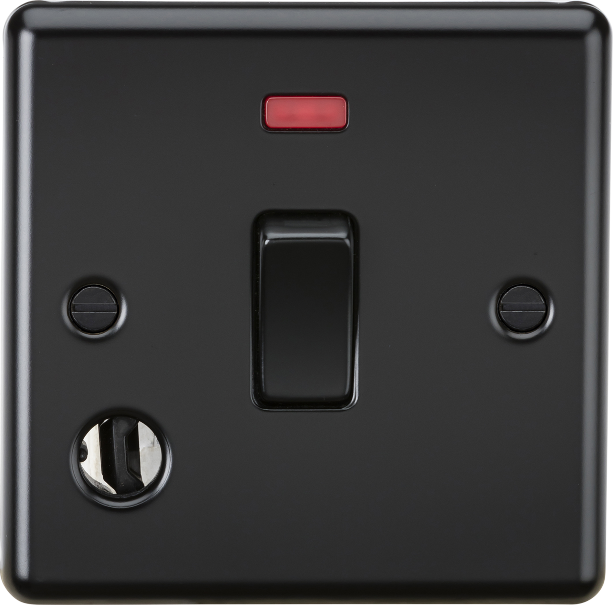 20A 1G DP Switch with Neon & Flex Outlet - Matt Black