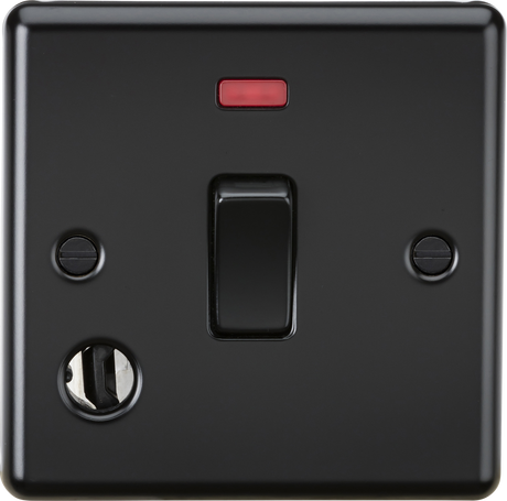 20A 1G DP Switch with Neon & Flex Outlet - Matt Black