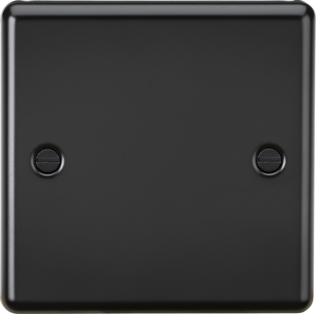 Matt Black 1G Blanking Plate - Rounded Edge Design