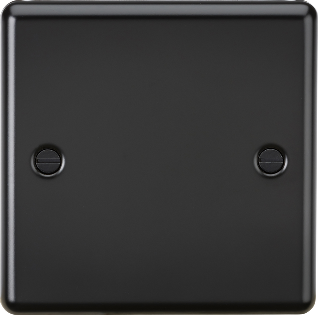 Matt Black 1G Blanking Plate - Rounded Edge Design