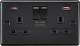 13A 2G DP Switched Socket with Dual USB A+C - Matt Black
