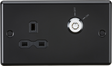 13A DP Key Lockable Socket - Matt Black with Black Insert