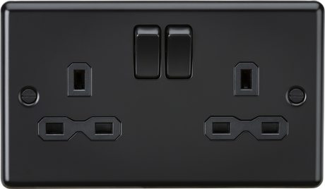 13A 2G DP Switched Socket - Matt Black