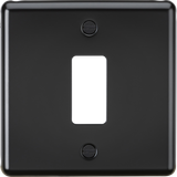 1G Grid Faceplate - Matt Black in premium grade steel