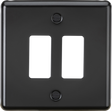 Knightsbridge 2G Grid Faceplate - Matt Black
