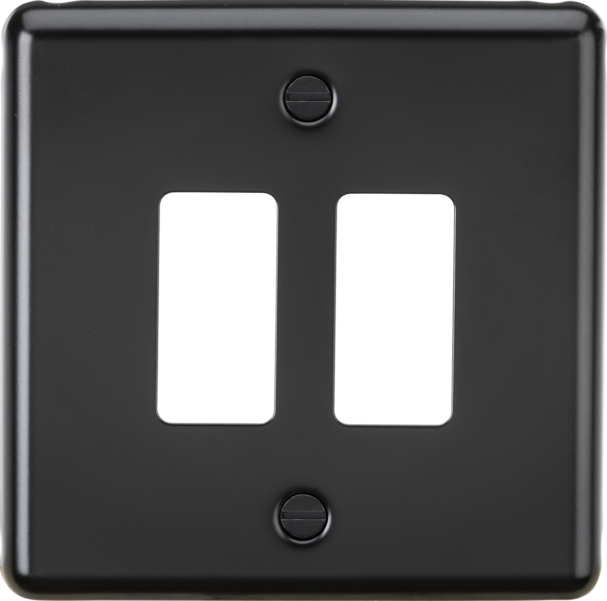 Knightsbridge 2G Grid Faceplate - Matt Black