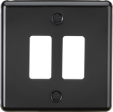 Knightsbridge 2G Grid Faceplate - Matt Black