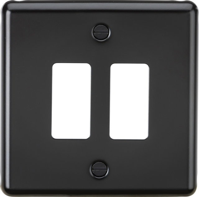 Knightsbridge 2G Grid Faceplate - Matt Black