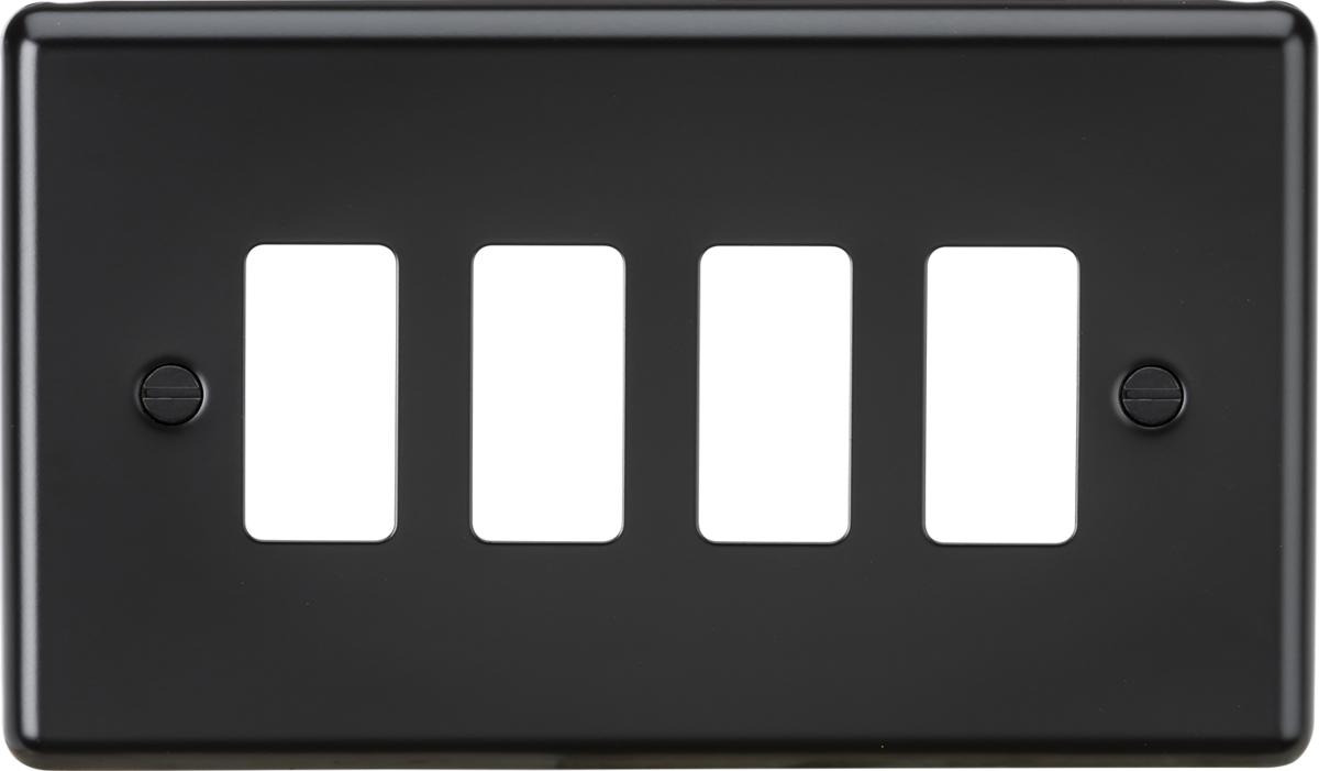 Knightsbridge 4G Grid Faceplate - Matt Black