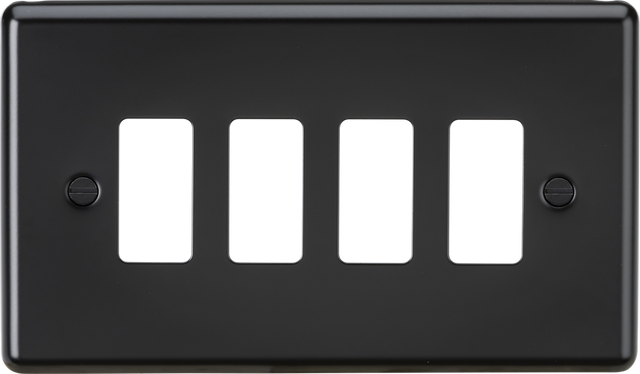 Knightsbridge 4G Grid Faceplate - Matt Black