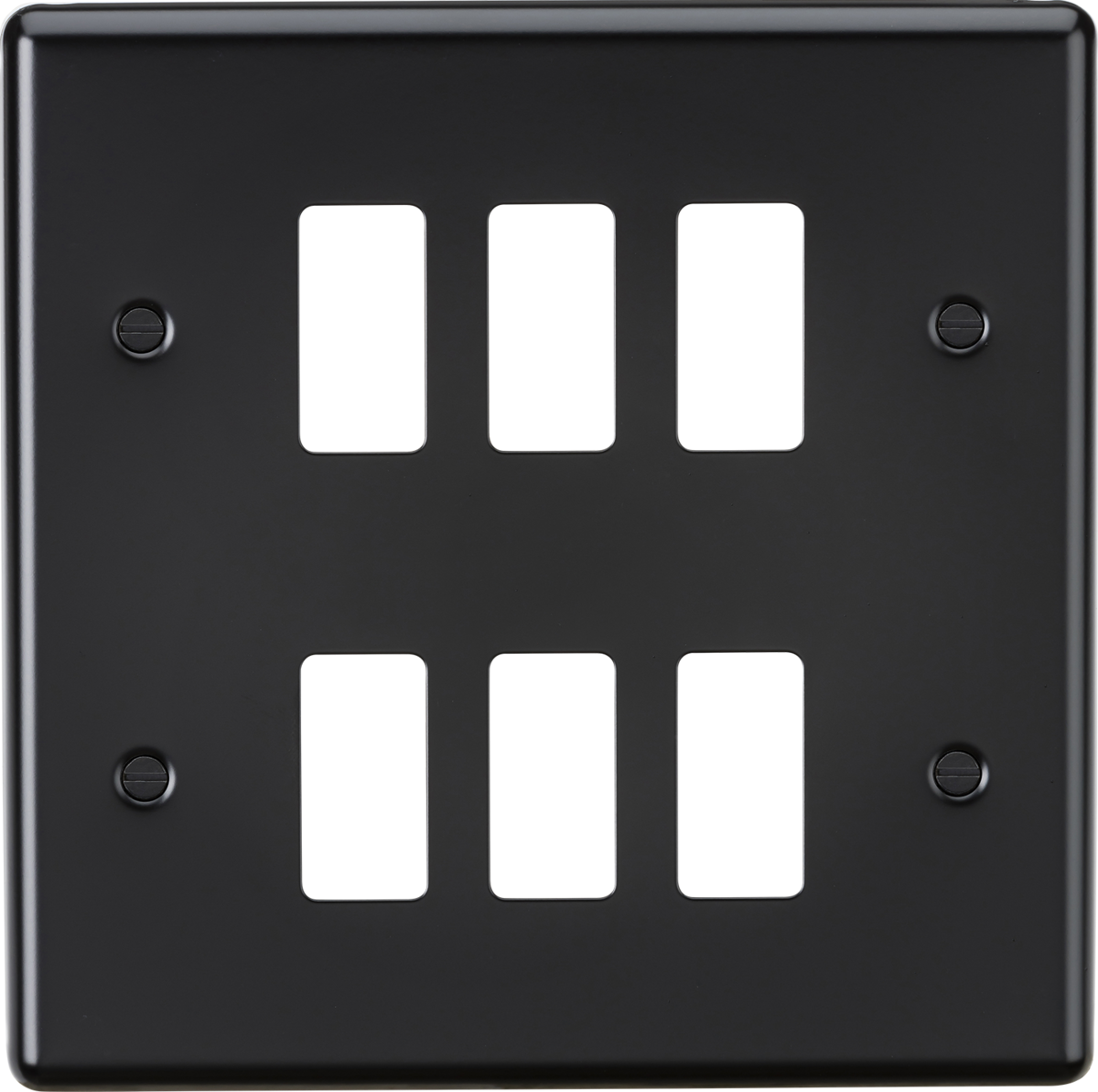 6G Grid Faceplate - Matt Black by Knightsbridge