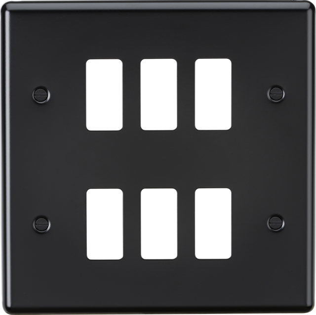 6G Grid Faceplate - Matt Black by Knightsbridge