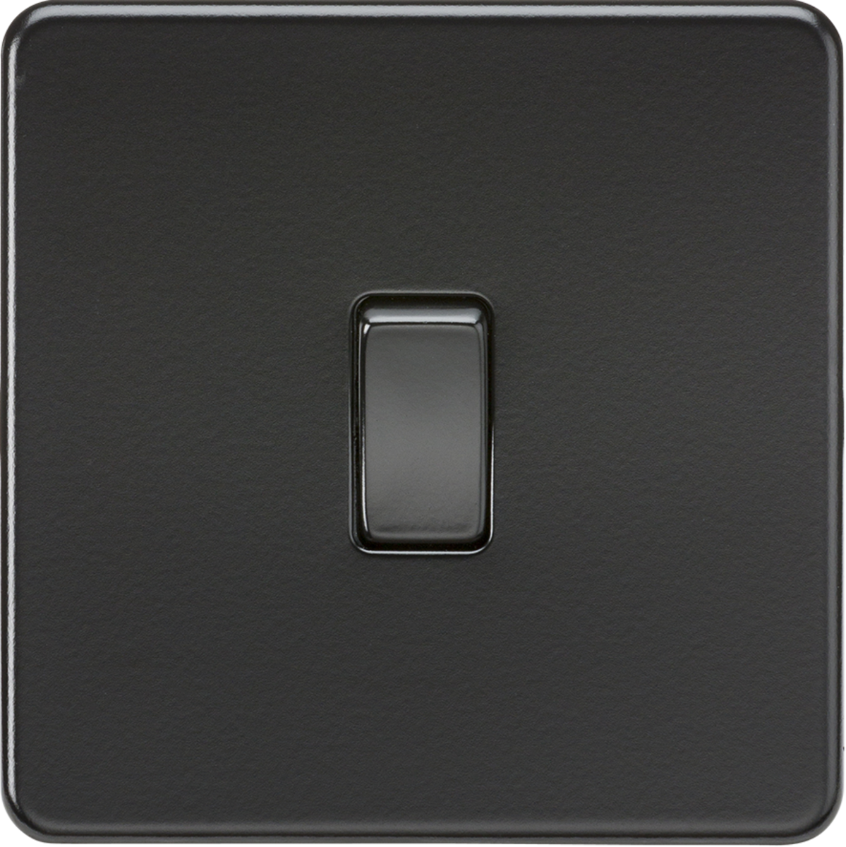 10AX 1G 2-way Switch - Matt Black with black rocker