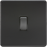 10AX 1G 2-way Switch - Matt Black with black rocker