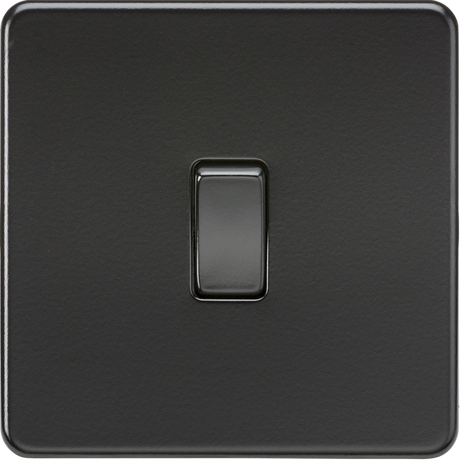 10AX 1G 2-way Switch - Matt Black with black rocker