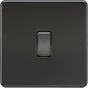 10AX 1G 2-way Switch - Matt Black with black rocker