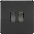 10AX 2G 2-way Switch - Matt Black with black rockers