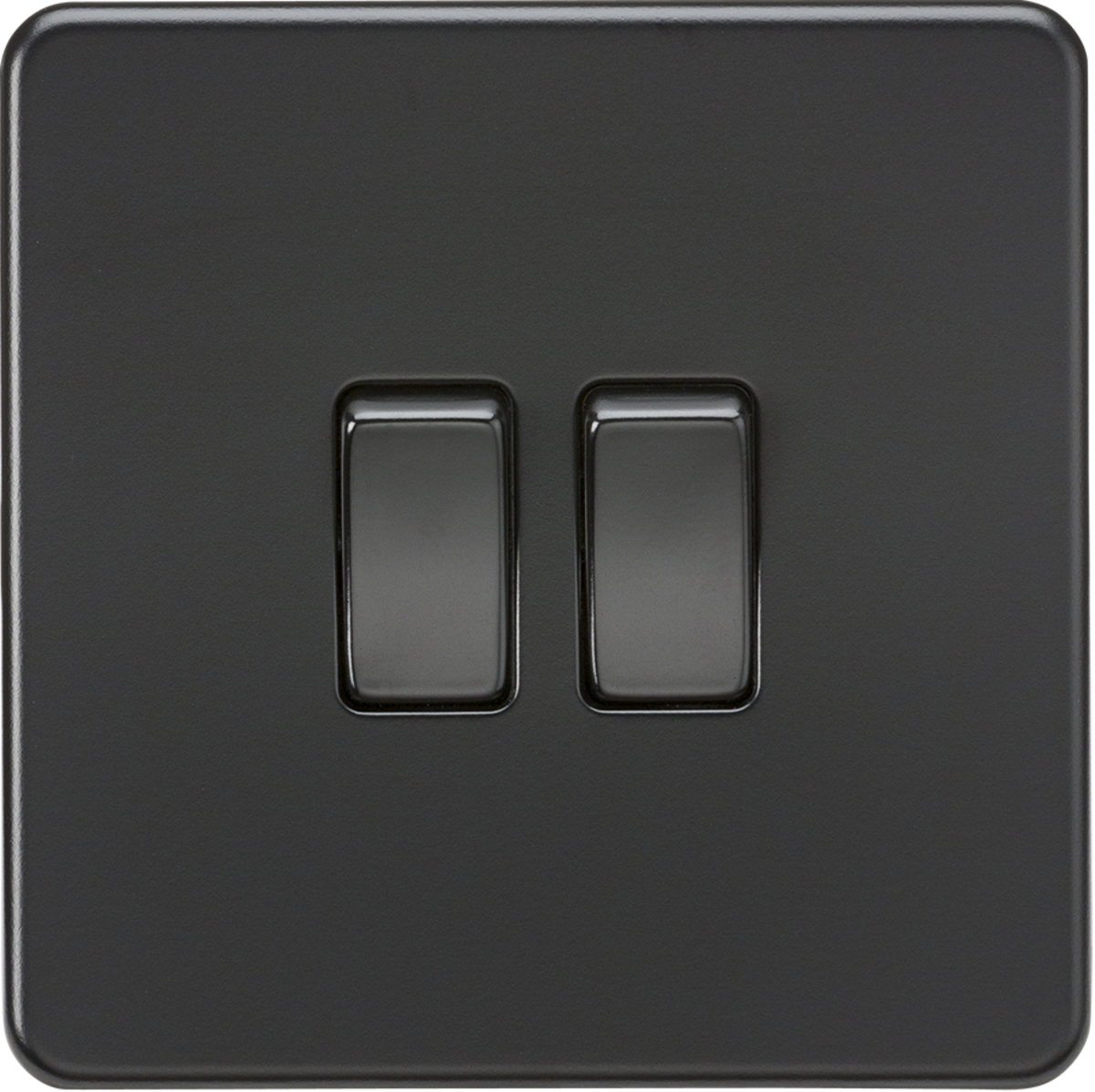 10AX 2G 2-way Switch - Matt Black with black rockers