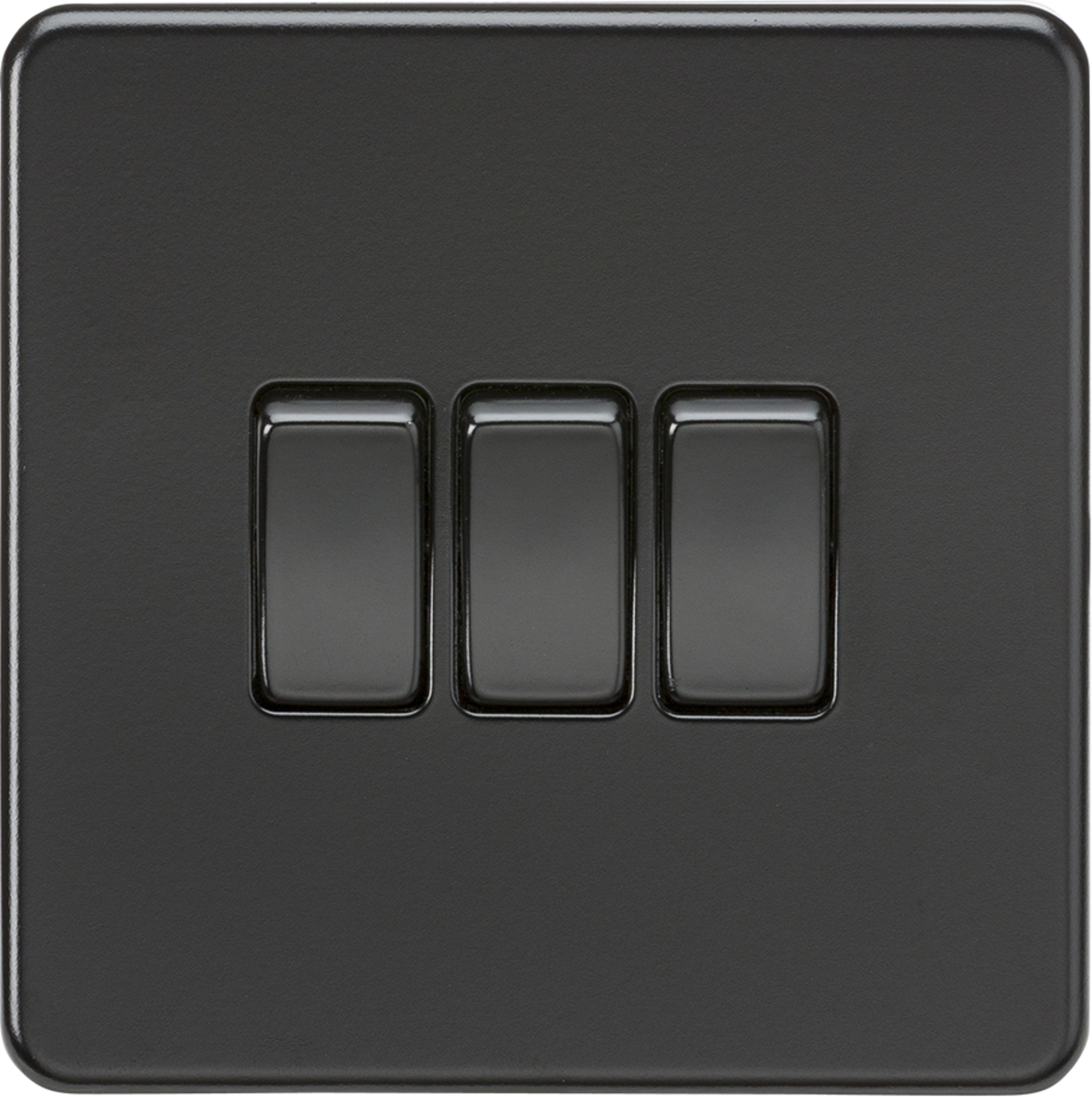10AX 3G 2-way Switch - Matt Black, Screwless Design