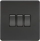 10AX 3G 2-way Switch - Matt Black, Screwless Design