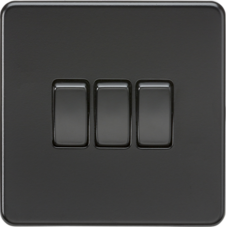 10AX 3G 2-way Switch - Matt Black, Screwless Design