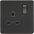 ML Accessories 13A 1G DP Switched Socket - Matt Black with Black Insert