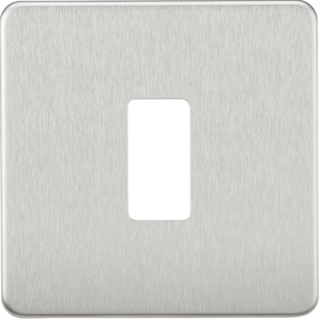 Screwless 1G Grid Faceplate - Brushed Chrome