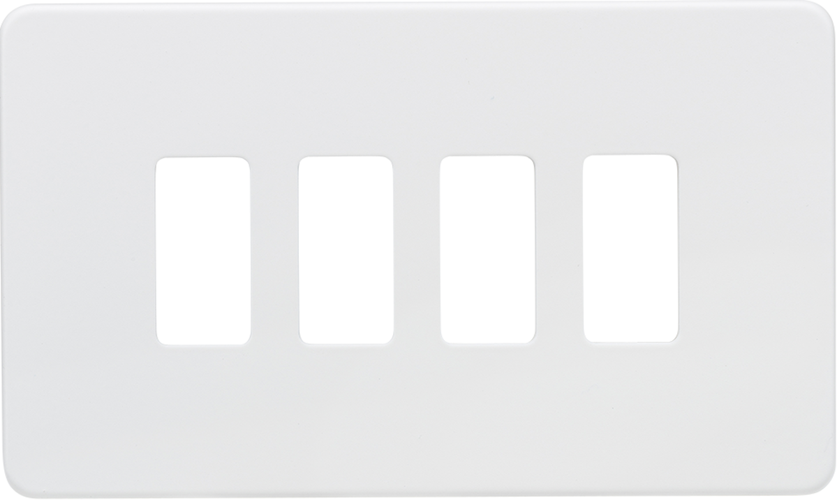 Screwless 4G Grid Faceplate - Matt White