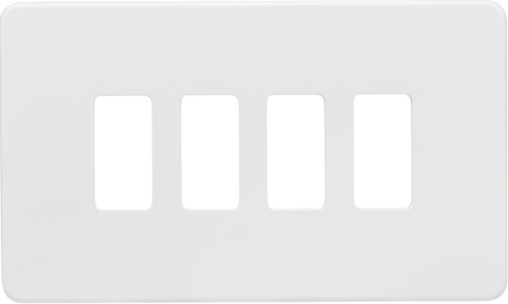 Screwless 4G Grid Faceplate - Matt White
