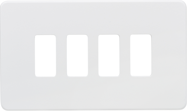 Screwless 4G Grid Faceplate - Matt White