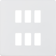 Screwless 6G Grid Faceplate - Matt White