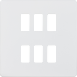 Screwless 6G Grid Faceplate - Matt White