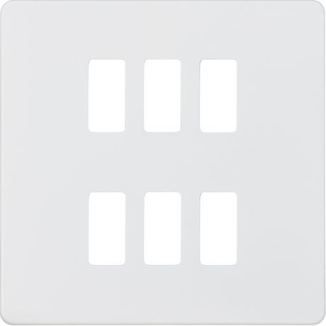Screwless 6G Grid Faceplate - Matt White