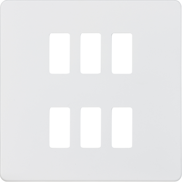 Screwless 6G Grid Faceplate - Matt White