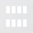 Screwless 8G Grid Faceplate - Matt White