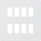 Screwless 8G Grid Faceplate - Matt White