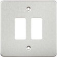 Flat Plate 2G Grid Faceplate - Brushed Chrome