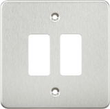 Flat Plate 2G Grid Faceplate - Brushed Chrome