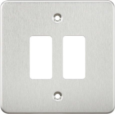 Flat Plate 2G Grid Faceplate - Brushed Chrome