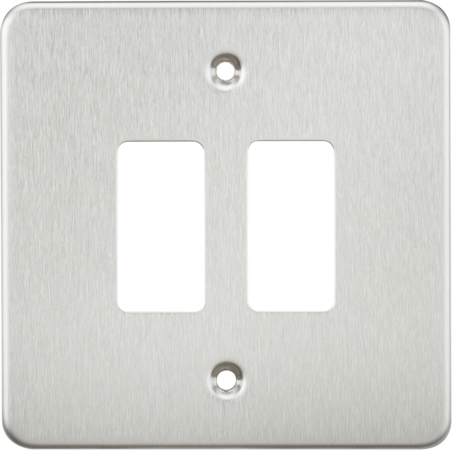 Flat Plate 2G Grid Faceplate - Brushed Chrome