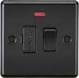 13A Switched Fused Spur Unit with Neon - Matt Black