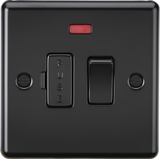 13A Switched Fused Spur Unit with Neon - Matt Black