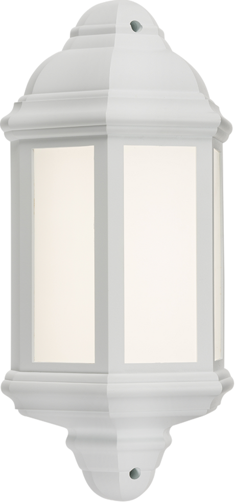 230V IP54 LED Half Wall Lantern - White, 8W, Cool White Lighting