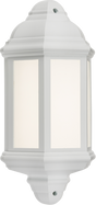 230V IP54 LED Half Wall Lantern - White, 8W, Cool White Lighting