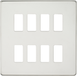 Screwless 8G Grid Faceplate - Polished Chrome