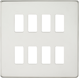 Screwless 8G Grid Faceplate - Polished Chrome