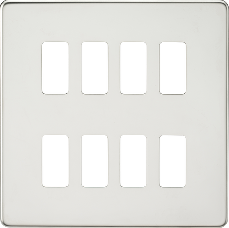 Screwless 8G Grid Faceplate - Polished Chrome