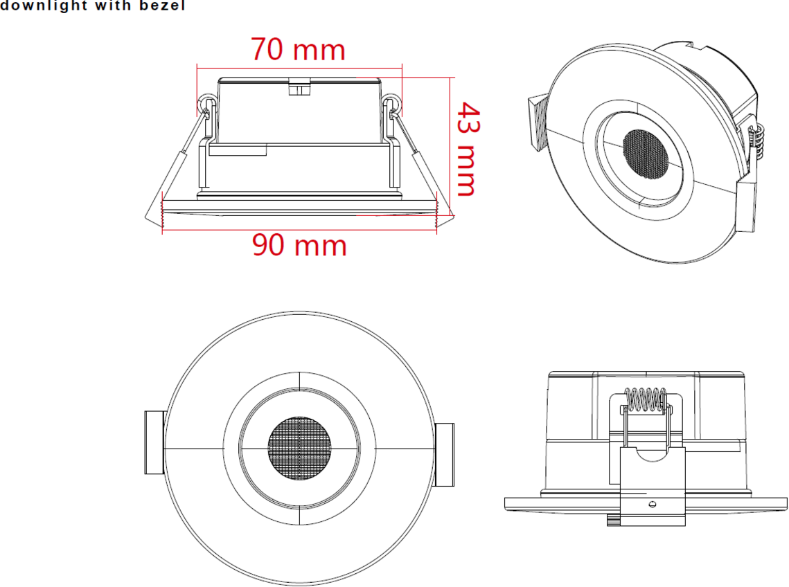 SpektroLED Evo Fixed IP65 Downlight installation view